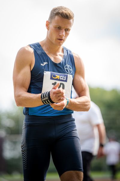 Nico Beckers (LAV Bayer Uerdingen/Dormagen) beim Kugelstossen am 21.08.2021 bei den Deutschen Meisterschaften Mehrkampf im Auestadion in Wesel (Tag 2)