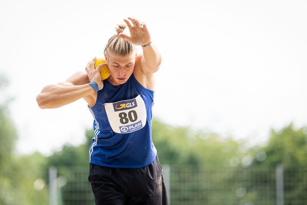 Yannik Knobloch (LG Welfen) beim Kugelstossen am 21.08.2021 bei den Deutschen Meisterschaften Mehrkampf im Auestadion in Wesel (Tag 2)