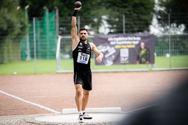 Tim Nowak (SSV Ulm 1846) beim Kugelstossen am 21.08.2021 bei den Deutschen Meisterschaften Mehrkampf im Auestadion in Wesel (Tag 2)