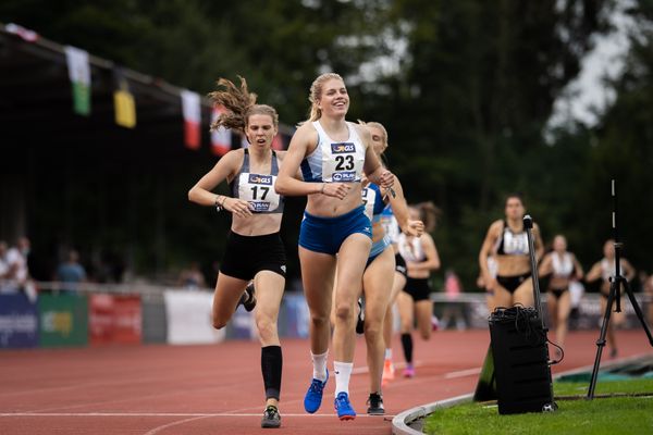 Marie Dehning (LG Celle-Land) gewinnt den Siebenkampf in der U20 am 21.08.2021 bei den Deutschen Meisterschaften Mehrkampf im Auestadion in Wesel (Tag 2)
