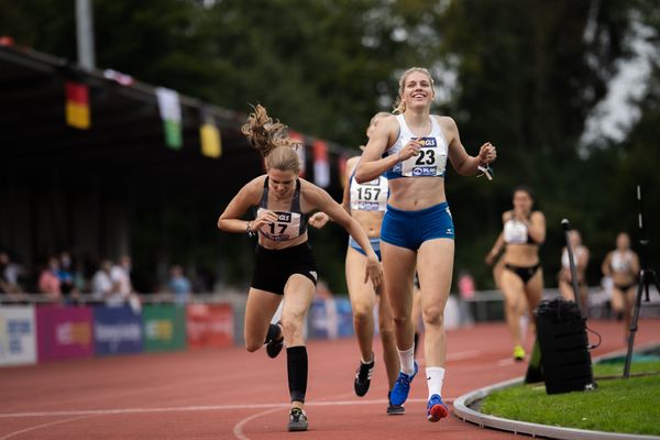 Marie Dehning (LG Celle-Land) gewinnt den Siebenkampf in der U20 am 21.08.2021 bei den Deutschen Meisterschaften Mehrkampf im Auestadion in Wesel (Tag 2)