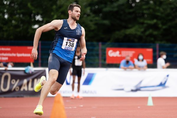 Jan Ruhrmann (LAV Bayer Uerdingen/Dormagen) beim Hochsprung am 21.08.2021 bei den Deutschen Meisterschaften Mehrkampf im Auestadion in Wesel (Tag 2)
