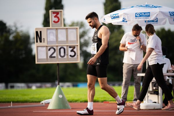 Tim Nowak (SSV Ulm 1846) beim Hochsprung am 21.08.2021 bei den Deutschen Meisterschaften Mehrkampf im Auestadion in Wesel (Tag 2)