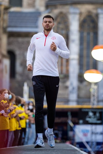 Phillip Kass (TSV Bayer 04 Leverkusen) am 22.09.2021 beim NetAachen-Domspringen 2021 auf dem Katschhof in Aachen