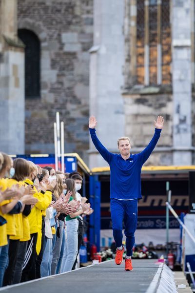 Ben Broeders (BEL) am 22.09.2021 beim NetAachen-Domspringen 2021 auf dem Katschhof in Aachen