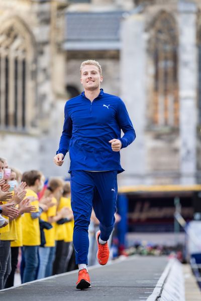 Ben Broeders (BEL) am 22.09.2021 beim NetAachen-Domspringen 2021 auf dem Katschhof in Aachen