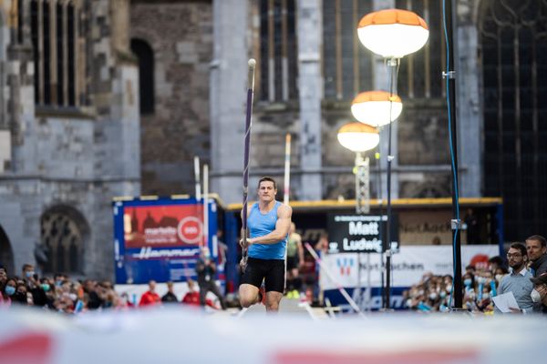 Matt Ludwig (USA) am 22.09.2021 beim NetAachen-Domspringen 2021 auf dem Katschhof in Aachen