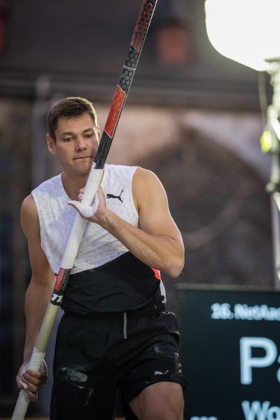 Pawel Wojciechowski (POL) am 22.09.2021 beim NetAachen-Domspringen 2021 auf dem Katschhof in Aachen