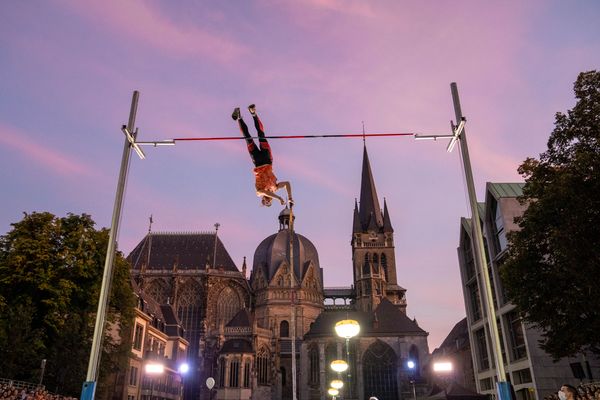 Mareks Arents (LAT) am 22.09.2021 beim NetAachen-Domspringen 2021 auf dem Katschhof in Aachen