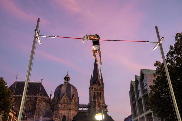 Pawel Wojciechowski (POL) am 22.09.2021 beim NetAachen-Domspringen 2021 auf dem Katschhof in Aachen