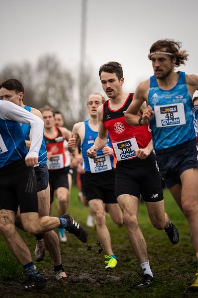 Marvin Dierker (LG Osnabrueck) am 18.12.2021 waehrend der deutschen Cross Meisterschaft 2021 in Sonsbeck