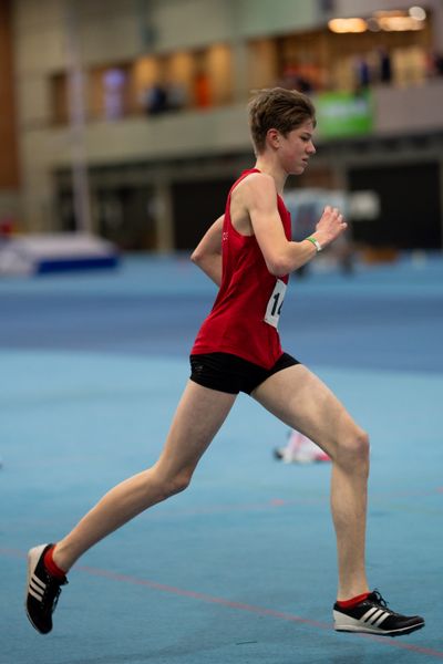 Michel Heinrich (SC Melle 03); Niedersaechsische Hallenmeisterschaften am 23.01.2022 in der Leichtathletikhalle im Sportleistungszentrum Hannover