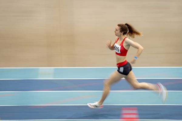 Jana Schluesche (VfL Eintracht Hannover) bei den niedersaechsischen Hallenmeisterschaften am 06.02.2022 in der Leichtathletikhalle im Sportleistungszentrum Hannover