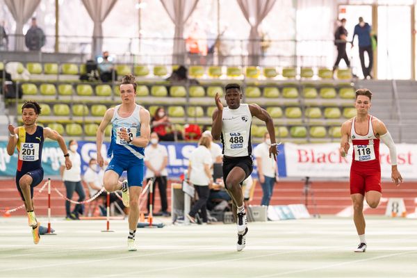 Chidera Onuoha (THC Bruehl) am 19.02.2022 waehrend der Deutsche Jugend-Hallenmeisterschaften U20 im Glaspalast in Sindelfingen