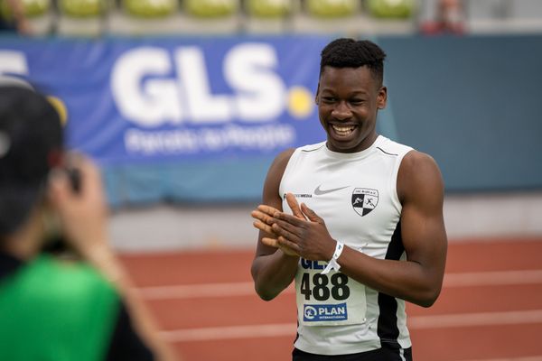 Chidera Onuoha (THC Bruehl) am 19.02.2022 waehrend der Deutsche Jugend-Hallenmeisterschaften U20 im Glaspalast in Sindelfingen