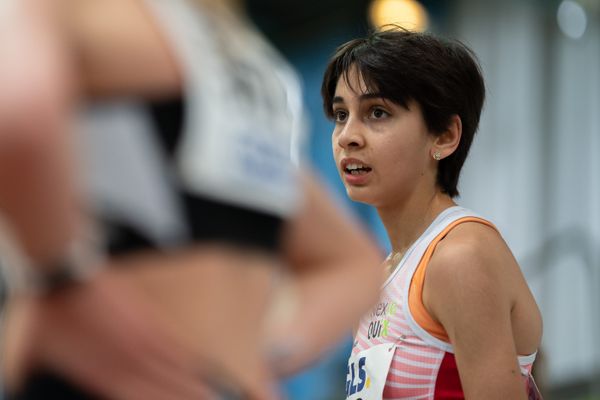 Sofia Benfares (LC Rehlingen) am 20.02.2022 waehrend der Deutschen Jugend-Hallenmeisterschaften U20 im Glaspalast in Sindelfingen