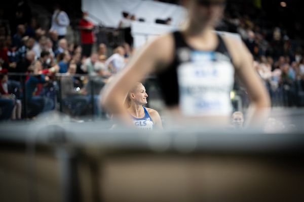 Corinna Schwab (LAC Erdgas Chemnitz) am 26.02.2022 waehrend der Deutschen Leichtathletik-Hallenmeisterschaften (Tag 1) in der Quarterback Immobilien Arena in Leipzig