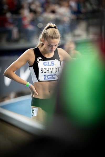 Alica Schmidt (SCC Berlin) am 26.02.2022 waehrend der Deutschen Leichtathletik-Hallenmeisterschaften (Tag 1) in der Quarterback Immobilien Arena in Leipzig