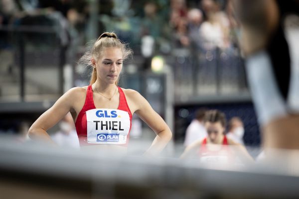 Luna Thiel (VfL Eintracht Hannover) am 26.02.2022 waehrend der Deutschen Leichtathletik-Hallenmeisterschaften (Tag 1) in der Quarterback Immobilien Arena in Leipzig