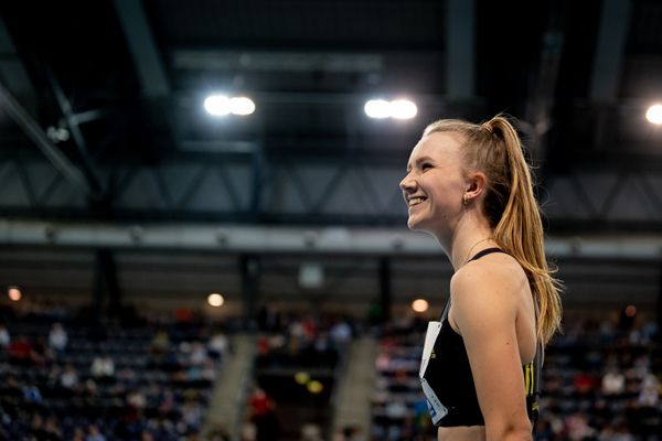 Kira Wittmann (LG Goettingen) am 26.02.2022 waehrend der Deutschen Leichtathletik-Hallenmeisterschaften (Tag 1) in der Quarterback Immobilien Arena in Leipzig