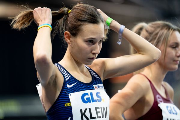 Hanna Klein (LAV Stadtwerke Tuebingen) am 26.02.2022 waehrend der Deutschen Leichtathletik-Hallenmeisterschaften (Tag 1) in der Quarterback Immobilien Arena in Leipzig