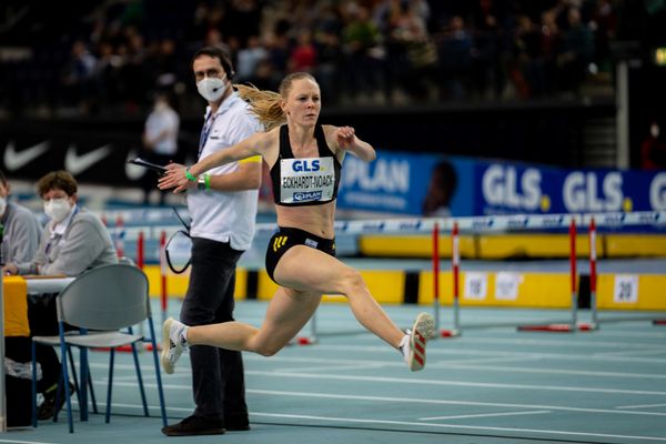 Neele Eckhardt-Noack (LG Goettingen) am 26.02.2022 waehrend der Deutschen Leichtathletik-Hallenmeisterschaften (Tag 1) in der Quarterback Immobilien Arena in Leipzig