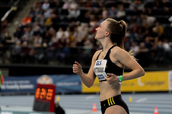 Kira Wittmann (LG Goettingen) am 26.02.2022 waehrend der Deutschen Leichtathletik-Hallenmeisterschaften (Tag 1) in der Quarterback Immobilien Arena in Leipzig