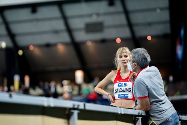 Bianca Stichling (TSV Bayer 04 Leverkusen) am 27.02.2022 waehrend der Deutschen Leichtathletik-Hallenmeisterschaften (Tag 2) in der Quarterback Immobilien Arena in Leipzig