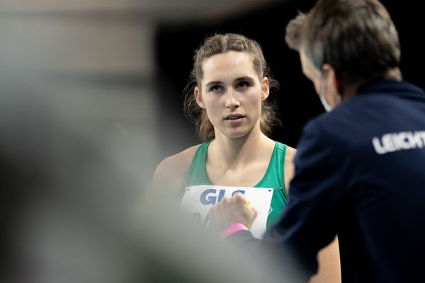 Mareike Max (SV Werder Bremen) am 27.02.2022 waehrend der Deutschen Leichtathletik-Hallenmeisterschaften (Tag 2) in der Quarterback Immobilien Arena in Leipzig