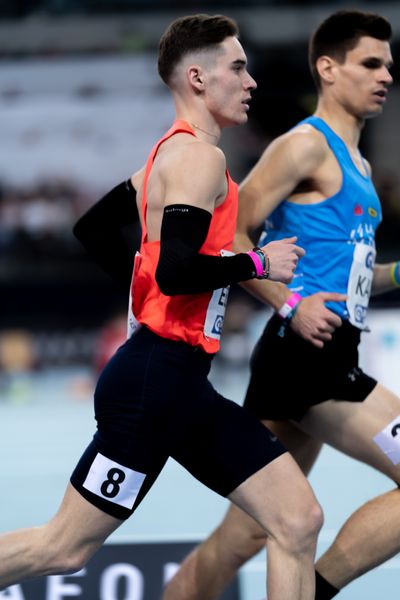 Felix Ebel (Emder Laufgemeinschaft) am 27.02.2022 waehrend der Deutschen Leichtathletik-Hallenmeisterschaften (Tag 2) in der Quarterback Immobilien Arena in Leipzig