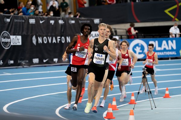 Robert Farken (SC DHfK Leipzig) am 27.02.2022 waehrend der Deutschen Leichtathletik-Hallenmeisterschaften (Tag 2) in der Quarterback Immobilien Arena in Leipzig