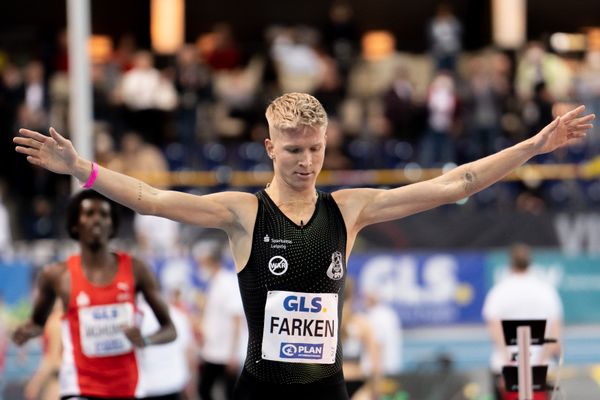 Robert Farken (SC DHfK Leipzig) am 27.02.2022 waehrend der Deutschen Leichtathletik-Hallenmeisterschaften (Tag 2) in der Quarterback Immobilien Arena in Leipzig