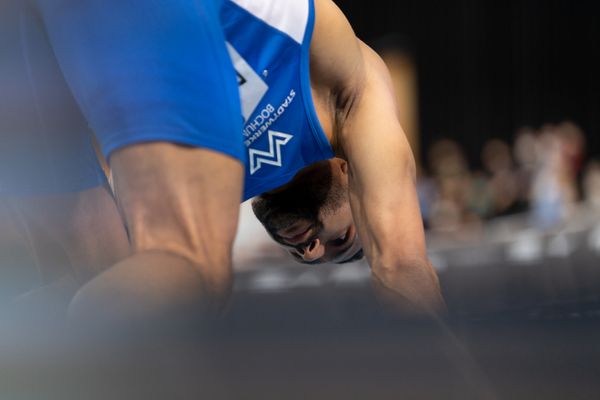 Patrick Schneider (TV Wattenscheid 01) im 400m Finale am 27.02.2022 waehrend der Deutschen Leichtathletik-Hallenmeisterschaften (Tag 2) in der Quarterback Immobilien Arena in Leipzig