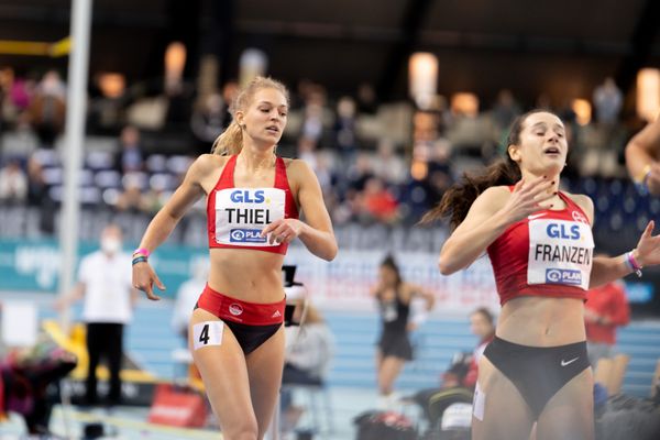 Luna Thiel (VfL Eintracht Hannover) am 27.02.2022 waehrend der Deutschen Leichtathletik-Hallenmeisterschaften (Tag 2) in der Quarterback Immobilien Arena in Leipzig