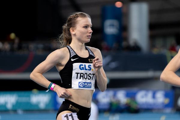 Katharina Trost (LG Stadtwerke Muenchen) am 27.02.2022 waehrend der Deutschen Leichtathletik-Hallenmeisterschaften (Tag 2) in der Quarterback Immobilien Arena in Leipzig