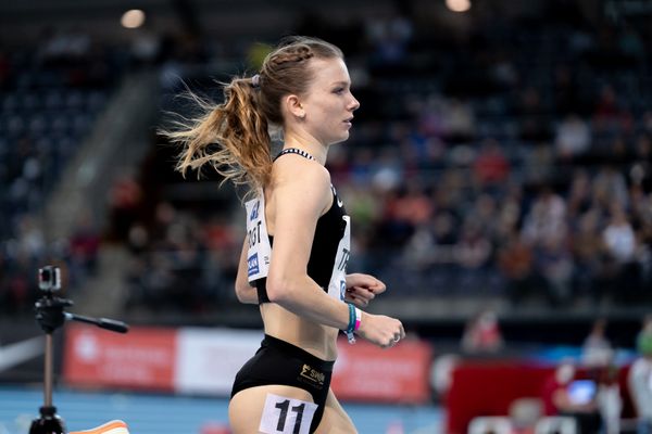 Katharina Trost (LG Stadtwerke Muenchen) am 27.02.2022 waehrend der Deutschen Leichtathletik-Hallenmeisterschaften (Tag 2) in der Quarterback Immobilien Arena in Leipzig