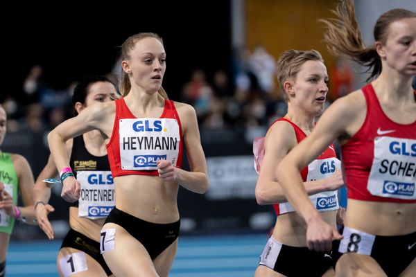 Nele Heymann (TuS Haren) am 27.02.2022 waehrend der Deutschen Leichtathletik-Hallenmeisterschaften (Tag 2) in der Quarterback Immobilien Arena in Leipzig