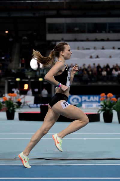 Katharina Trost (LG Stadtwerke Muenchen) am 27.02.2022 waehrend der Deutschen Leichtathletik-Hallenmeisterschaften (Tag 2) in der Quarterback Immobilien Arena in Leipzig