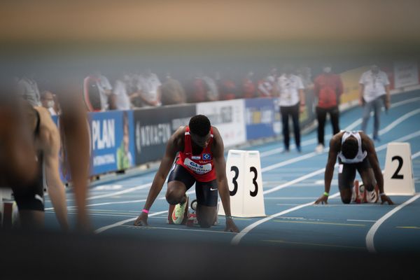 Lucas Ansah-Peprah (Hamburger SV) 27.02.2022 waehrend der Deutschen Leichtathletik-Hallenmeisterschaften (Tag 2) in der Quarterback Immobilien Arena in Leipzig