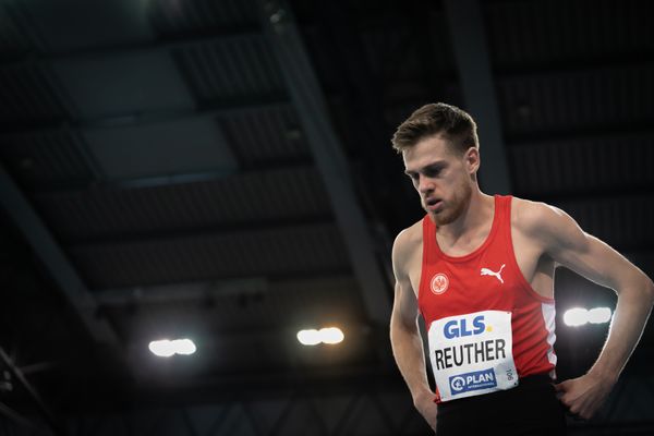 Marc Reuther (Eintracht Frankfurt e.V.) am 27.02.2022 waehrend der Deutschen Leichtathletik-Hallenmeisterschaften (Tag 2) in der Quarterback Immobilien Arena in Leipzig