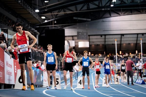 Christoph Kessler (LG Region Karlsruhe) am 27.02.2022 waehrend der Deutschen Leichtathletik-Hallenmeisterschaften (Tag 2) in der Quarterback Immobilien Arena in Leipzig