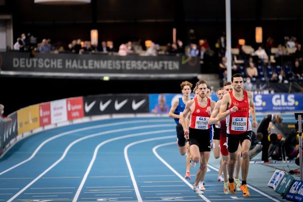 Christoph Kessler (LG Region Karlsruhe) am 27.02.2022 waehrend der Deutschen Leichtathletik-Hallenmeisterschaften (Tag 2) in der Quarterback Immobilien Arena in Leipzig