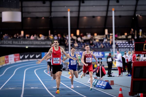 Christoph Kessler (LG Region Karlsruhe) am 27.02.2022 waehrend der Deutschen Leichtathletik-Hallenmeisterschaften (Tag 2) in der Quarterback Immobilien Arena in Leipzig