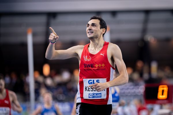 Christoph Kessler (LG Region Karlsruhe) am 27.02.2022 waehrend der Deutschen Leichtathletik-Hallenmeisterschaften (Tag 2) in der Quarterback Immobilien Arena in Leipzig