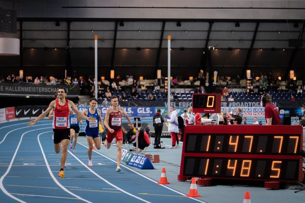 Christoph Kessler (LG Region Karlsruhe) am 27.02.2022 waehrend der Deutschen Leichtathletik-Hallenmeisterschaften (Tag 2) in der Quarterback Immobilien Arena in Leipzig