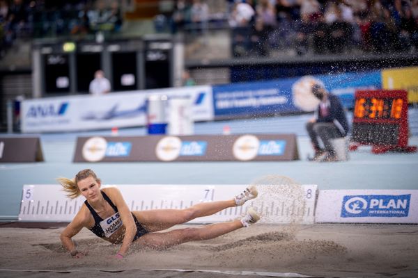 Merle Homeier (LG Goettingen) am 27.02.2022 waehrend der Deutschen Leichtathletik-Hallenmeisterschaften (Tag 2) in der Quarterback Immobilien Arena in Leipzig