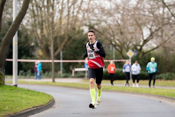 Lennart Zehfeld (LC Rehlingen) am 06.03.2022 beim „Rund um das Bayer-Kreuz“ in Leverkusen