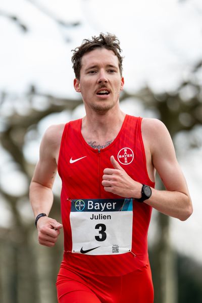 Julien Jeandrée (TSV Bayer 04 Leverkusen) am 06.03.2022 beim „Rund um das Bayer-Kreuz“ in Leverkusen