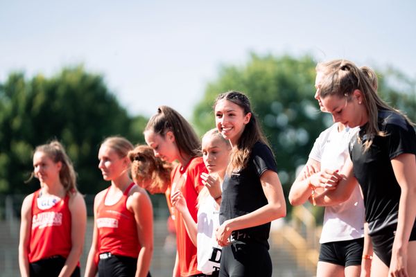 Sophia Ludwig (Hannover 96) im Dreisprung am 15.07.2022 waehrend den deutschen Leichtathletik-Jugendmeisterschaften 2022 in Ulm