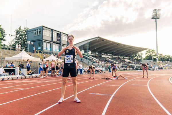 Deutscher U20 Meister ueber 2000m Hindernis Kurt Lauer (LAZ Ludwigsburg) am 15.07.2022 waehrend den deutschen Leichtathletik-Jugendmeisterschaften 2022 in Ulm